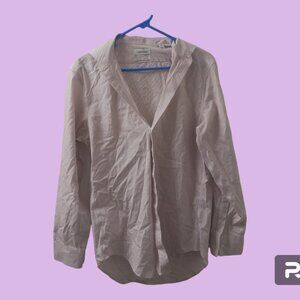 Calvin Klein non iron slim fit dress shirt in white and pink size 15 32/33.